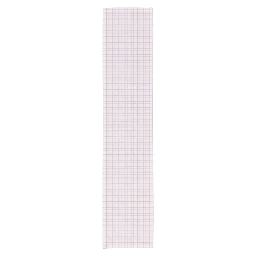 Aesthetic Wobbly Grid Pattern Dusty Lilac Korte Tafelloper (Voorkant)