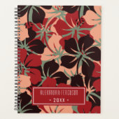 Aesthetisch, aangepast rood en zwart-wit patroon planner (Voorkant)