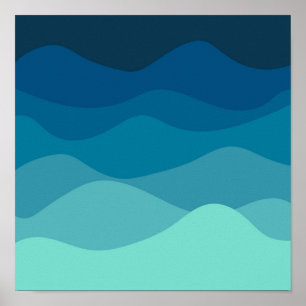 Aesthetisch blauw avy Pattern Poster