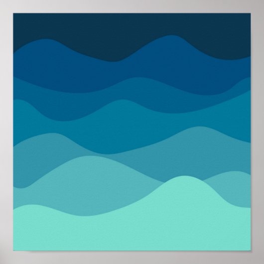 Aesthetisch blauw avy Pattern Poster (Voorkant)