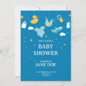 Aesthetisch blauw Baby shower-uitnodiging Kaart (Voorkant)