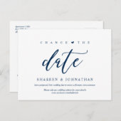 Aesthetisch blauw, verander de datum, Partij uitge Briefkaart (Voorkant / Achterkant)