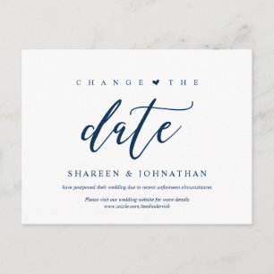 Aesthetisch blauw, verander de datum, Partij uitge Briefkaart