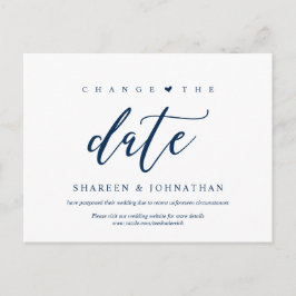 Aesthetisch blauw, verander de datum, Partij uitge Briefkaart