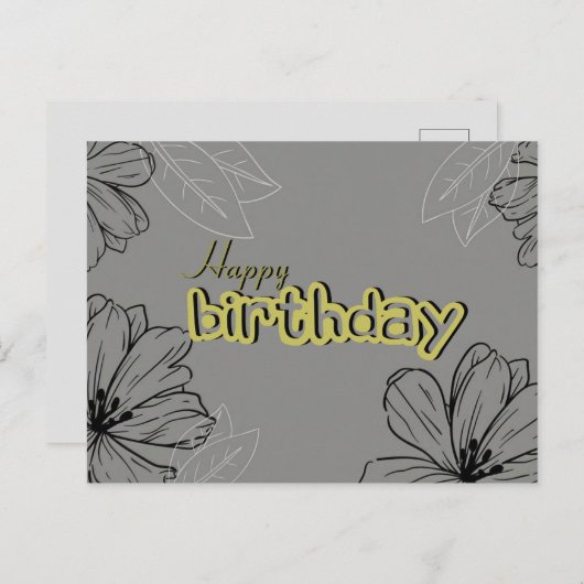 Aesthetisch briefkaart voor gelukkige verjaardag (Voorkant / Achterkant)