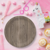 Aesthetisch chic dark brown wood design papieren bordje (Feest)