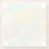 Aesthetisch Dahlia Bloempatroon Glazen Onderzetter (Achterkant)