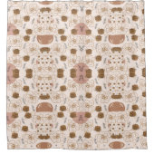 Aesthetisch Floral Mauve Shower Curtain Douchegordijn (Voorkant)