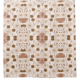 Aesthetisch Floral Mauve Shower Curtain Douchegordijn