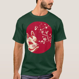 Aesthetisch Japans fox Art Kitsune Mask T-Shirt