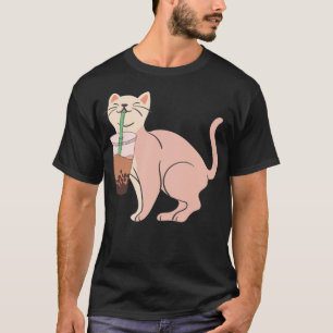 Aesthetisch kat Drink Bob best cat-illustratie T-shirt