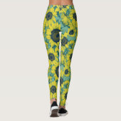 Aesthetisch kleurig zonnebloempatroon leggings (Achterkant)