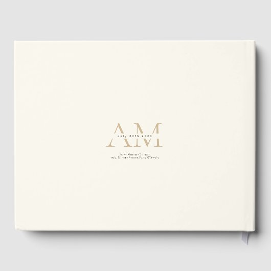 Aesthetisch monogram Funeral Memorial Guest Book Gastenboek (Achterkant)