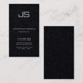 Aesthetisch monogram Premium zwart - modern - vert Visitekaartje (Voorkant / Achterkant)