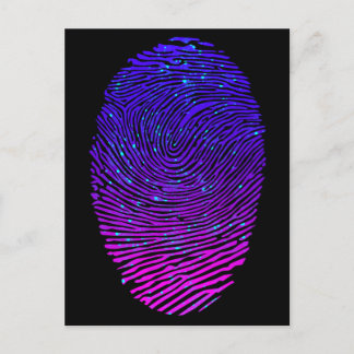 Aesthetisch Neon Fingerprint Lumineus Luminescent Briefkaart
