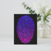 Aesthetisch Neon Fingerprint Lumineus Luminescent Briefkaart (Staand voorkant)