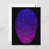 Aesthetisch Neon Fingerprint Lumineus Luminescent Briefkaart (Voorkant / Achterkant)