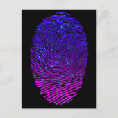Aesthetisch Neon Fingerprint Lumineus Luminescent Briefkaart (Voorkant)