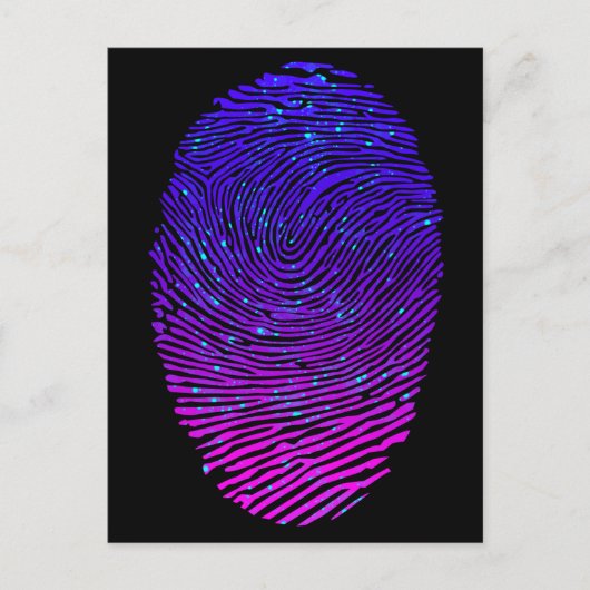 Aesthetisch Neon Fingerprint Lumineus Luminescent Briefkaart (Voorkant)