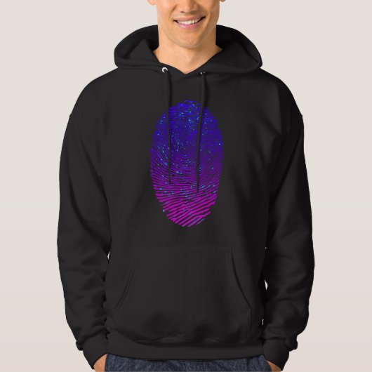Aesthetisch Neon Fingerprint Lumineus Luminescent Hoodie (Voorkant)