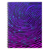 Aesthetisch Neon Fingerprint Lumineus Luminescent Notitieboek (Voorkant)