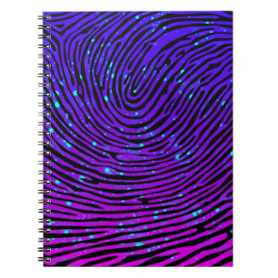Aesthetisch Neon Fingerprint Lumineus Luminescent Notitieboek