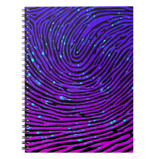 Aesthetisch Neon Fingerprint Lumineus Luminescent Notitieboek (Voorkant)