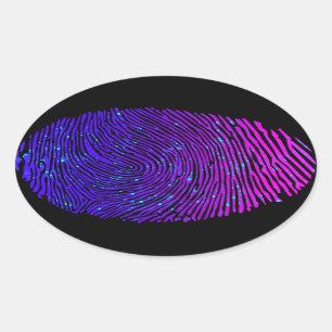 Aesthetisch Neon Fingerprint Lumineus Luminescent Ovale Sticker