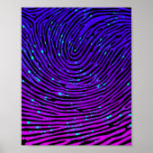 Aesthetisch Neon Fingerprint Lumineus Luminescent Poster (Voorkant)