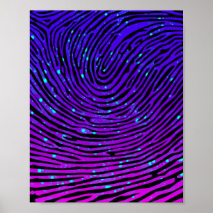 Aesthetisch Neon Fingerprint Lumineus Luminescent Poster