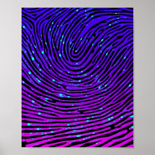 Aesthetisch Neon Fingerprint Lumineus Luminescent Poster (Voorkant)