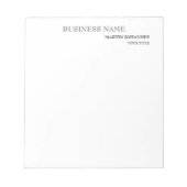 Aesthetisch Professioneel grafisch wit Visitekaart Notitieblok (Voorkant)