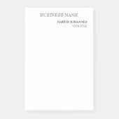 Aesthetisch Professioneel grafisch wit Visitekaart Post-it® Notes (Voorkant)