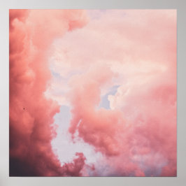 Aesthetisch Sinaasappel Sky en Cloud Poster