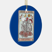 Aesthetisch skelet Lovers Tarot Kaart Reading Keramisch Ornament (Rechts)