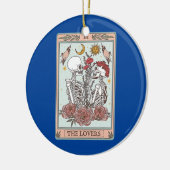 Aesthetisch skelet Lovers Tarot Kaart Reading Keramisch Ornament (Links)