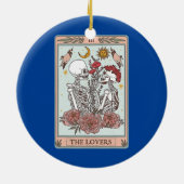 Aesthetisch skelet Lovers Tarot Kaart Reading Keramisch Ornament (Achterkant)