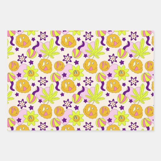 Aesthetisch Trippy Psychedelic Funky Quirky Inpakpapier Vel (Voorkant 2)