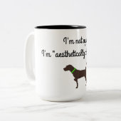 "Aesthetisch uitgedaagd" Pudelpointer Coffee-Mok Tweekleurige Koffiemok (Voorkant links)