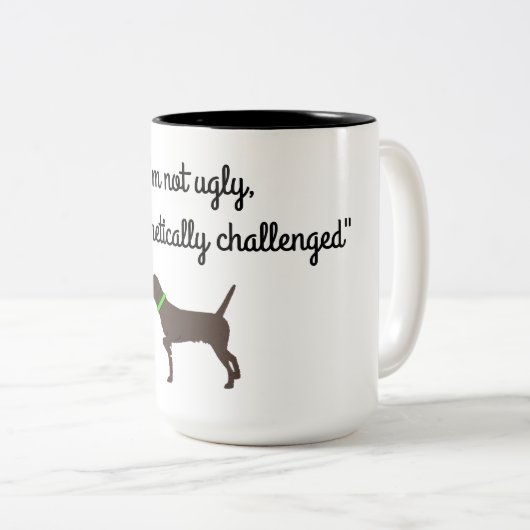 "Aesthetisch uitgedaagd" Pudelpointer Coffee-Mok Tweekleurige Koffiemok (Voorkant rechts)