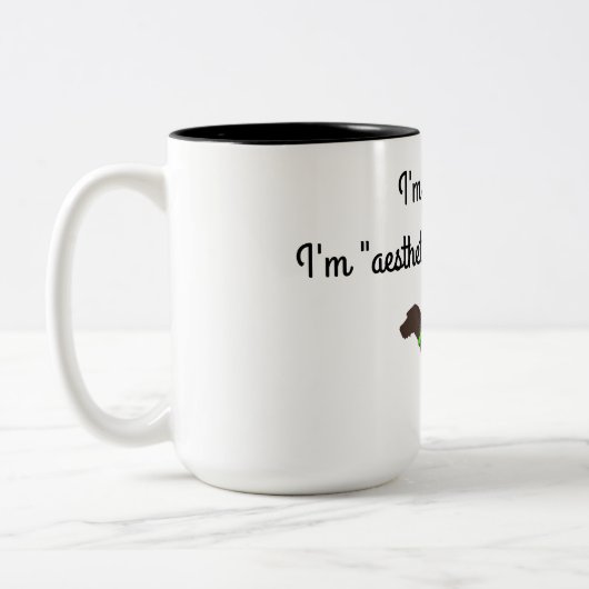 "Aesthetisch uitgedaagd" Pudelpointer Coffee-Mok Tweekleurige Koffiemok (Links)