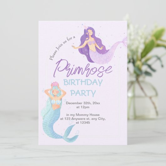 Aesthetisch water Kleur Verf Verlosdag Zeemeermin  Kaart (Staand voorkant)