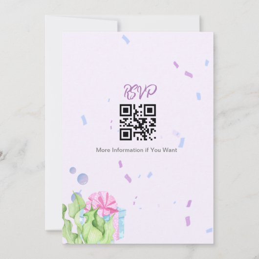 Aesthetisch water Kleur Verf Verlosdag Zeemeermin Kaart (Achterkant)