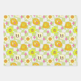 Aesthetisch Y2K Trippy Psychedelic ongewoon Inpakpapier Vel