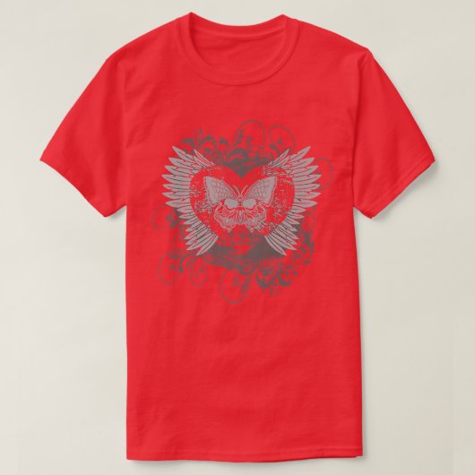 Aesthetisch Y2k zachte ringloop Heart Alt Butterfl T-shirt (Design voorkant)