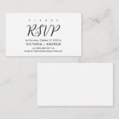 Aesthetisch Zwart Manuscript, Bindende RSVP antwoo Informatiekaartje (Voorkant / Achterkant)