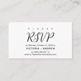 Aesthetisch Zwart Manuscript, Bindende RSVP antwoo Informatiekaartje