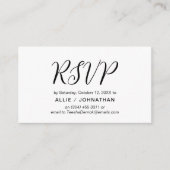 Aesthetisch Zwart Manuscript, Bindende RSVP antwoo Informatiekaartje (Voorkant)