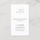 Aesthetisch zwart monogram wit schoon visitekaartje (Achterkant)