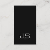 Aesthetisch zwart monogram wit schoon visitekaartje (Voorkant)